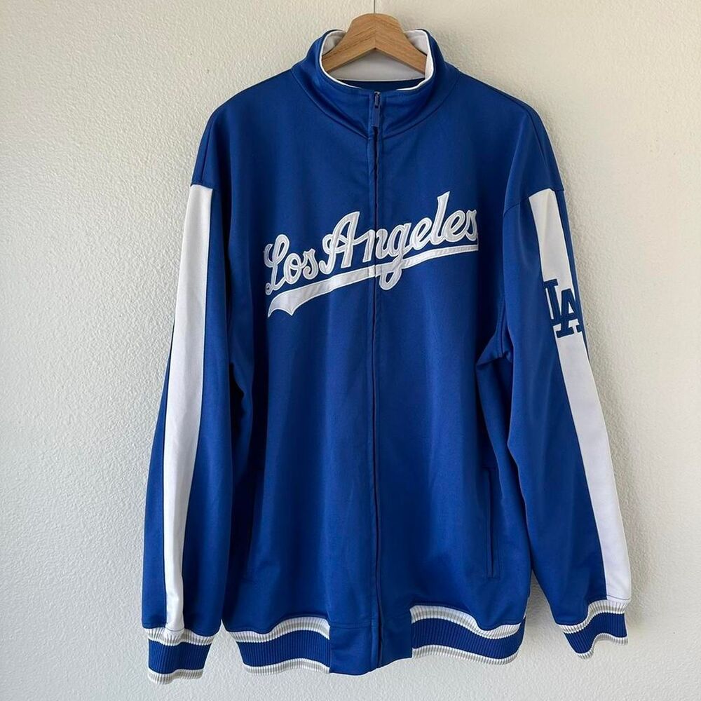 Vintage Y2K Los Angeles Dodgers Dynasty Recess Track Jacket Zip Blue MLB Size L